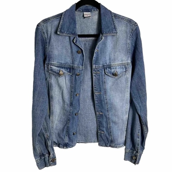 Vintage Open Clips Brazil Denim Jean Jacket Womens Medium Fitted Style Blue - Picture 1 of 12